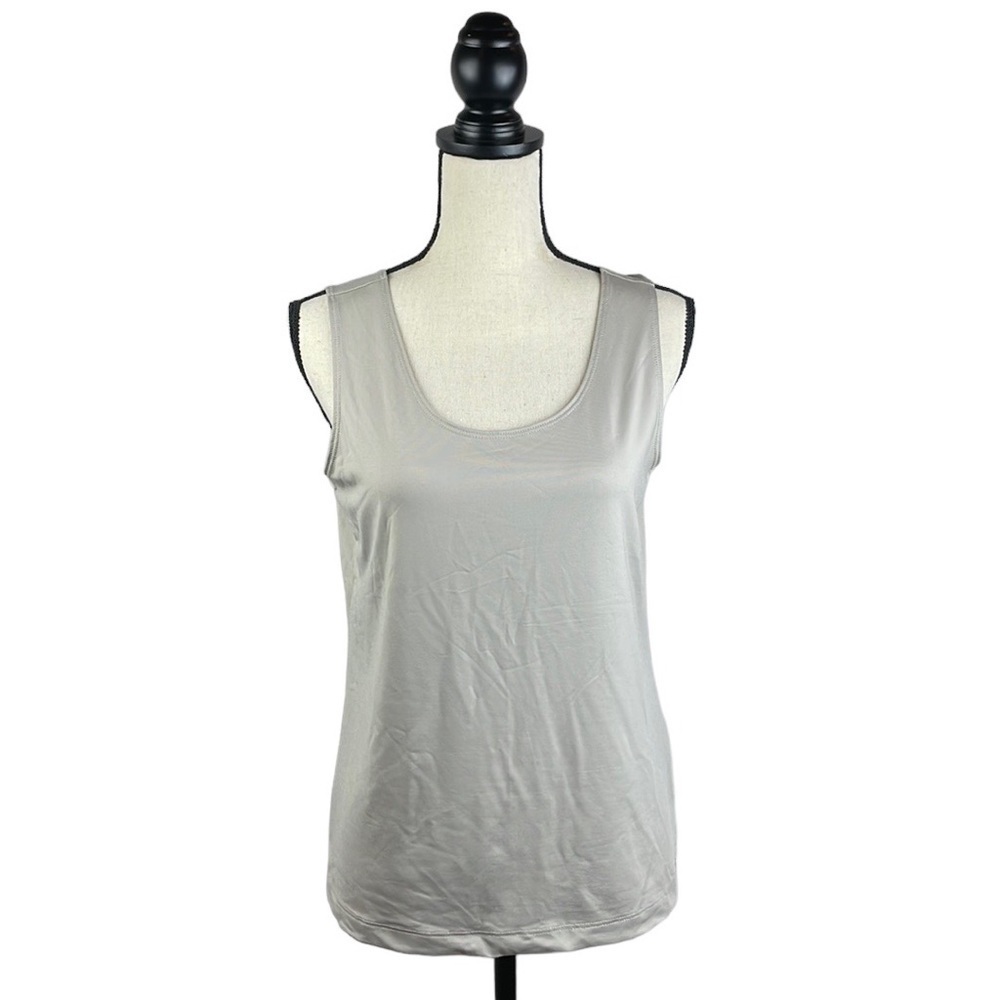 Chicos Shapewear Oh So Slimming Tank Shirt SZ 1 M Stretchy Dark Tan